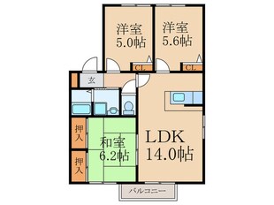 シャン・ド・フル－ル Ａ棟の物件間取画像